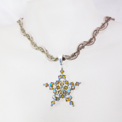 Pendant 45cm - Crater-Khaki Braid - Pendant 45cm - Laiton argenté